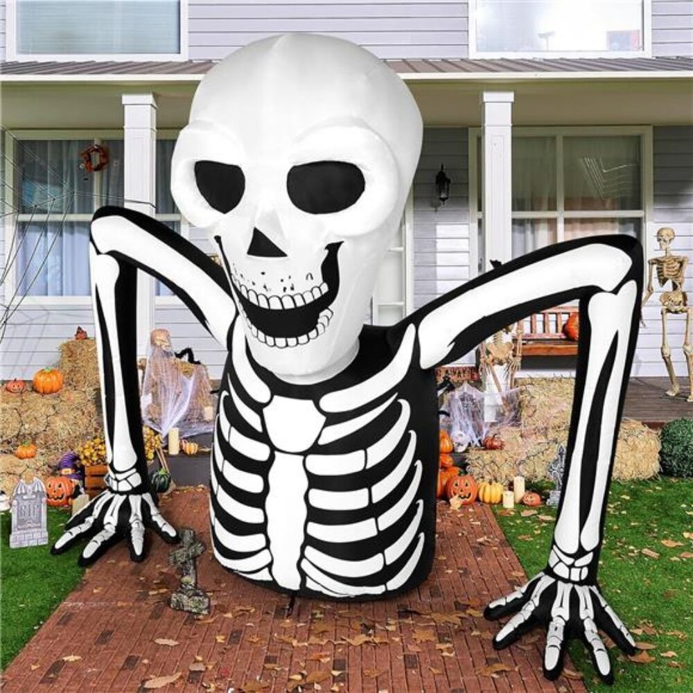 5.5 FT Long Inflatable Skeleton Ground Breaker for Outside Lawn Garden Decor